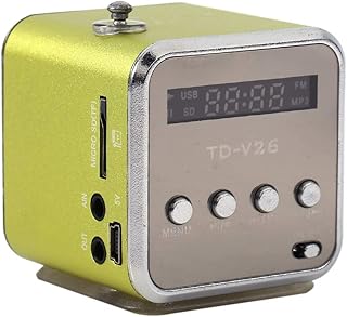 Jectse Mini Speaker Music Player,Vintage Radio-Greadio FM Radio with Old Fashioned Classic Style,Portable FM Radio Stereo PC Fashion Support TF card and U disk(green)