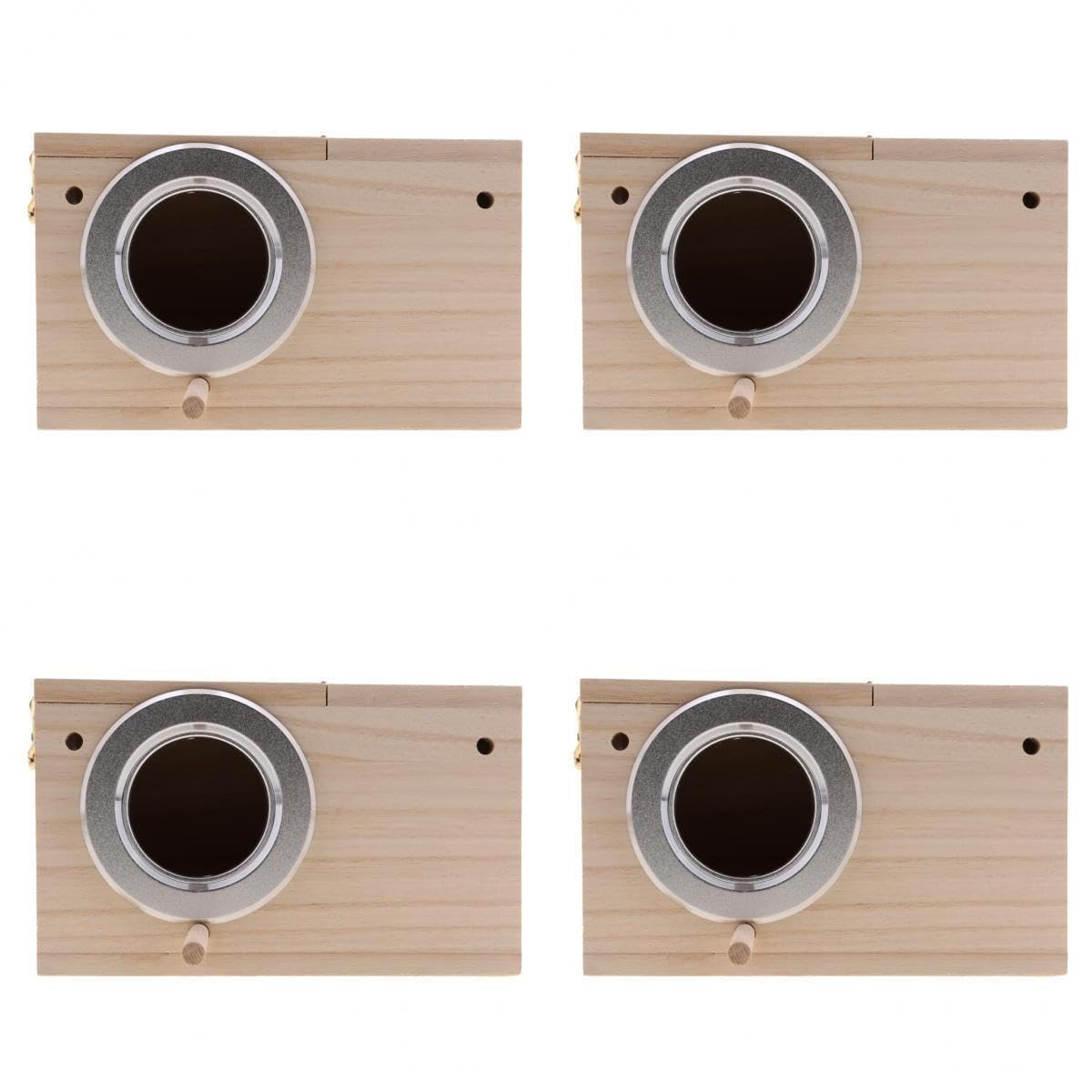 CALANDIS™ 4pcs Wooden Wild Bird Nest Box Nesting Feeding Feeder Station House & Stick | Birdhouses | Bird & Wildlife Accessories | Yard, Garden & Outdoor Living-image-12