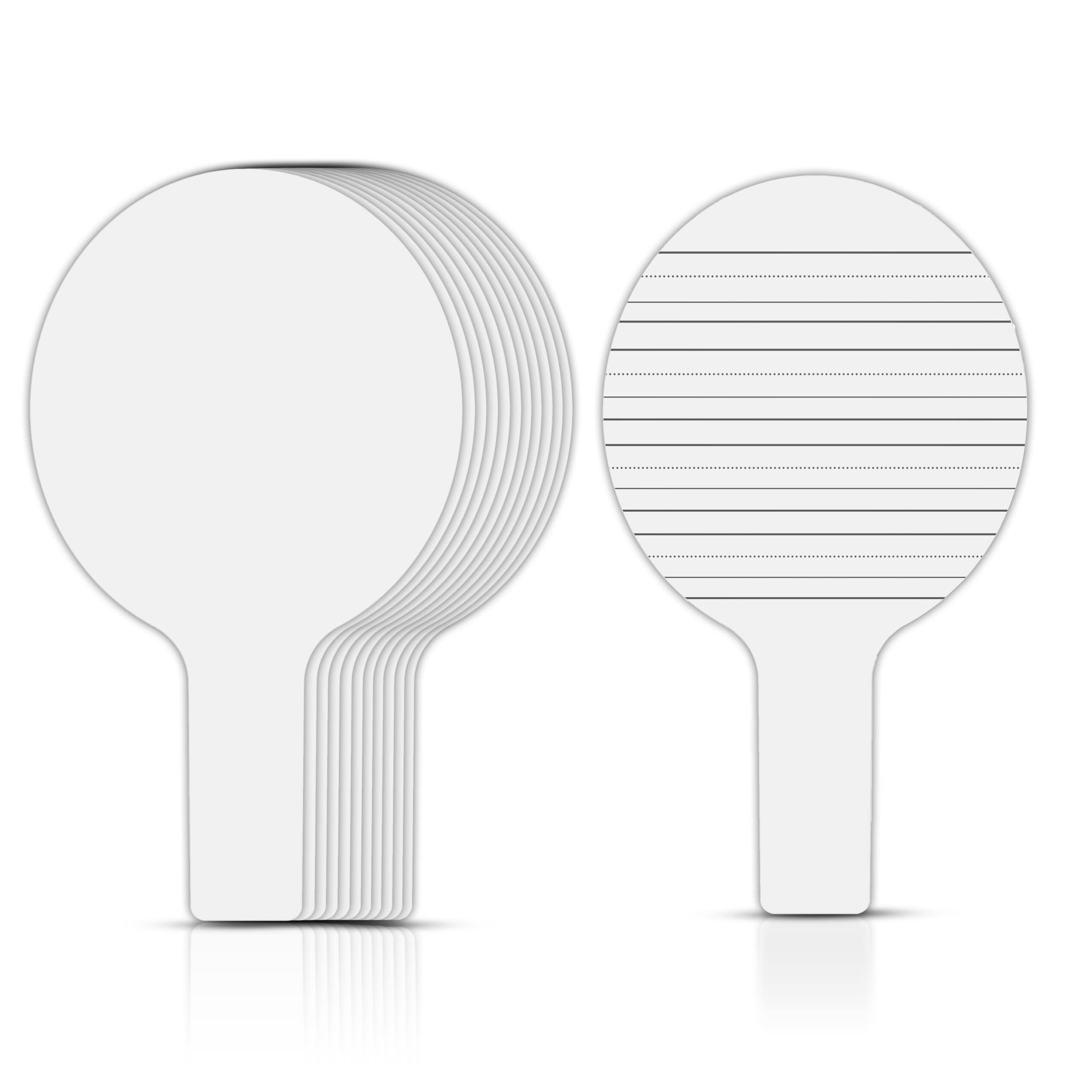 Epic Creations Dry Erase Paddles - 12 Pack - Double Sided Handheld Whiteboard - Dry Erase Signs - Hand Held White Board - Auction Paddles - White Board Paddles - Hand Dry Erase Board