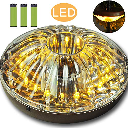 Preisvergleich Produktbild AMEA 20LED Sonnenschirm Beleuchtung, Batterie Sonnenschirm Licht Schnurlose Super Hellen LED Sonnenschirmbeleuchtung, IP65 Wasserdicht Außenleuchten Für Terrassenschirme Camping Garten,Weiß