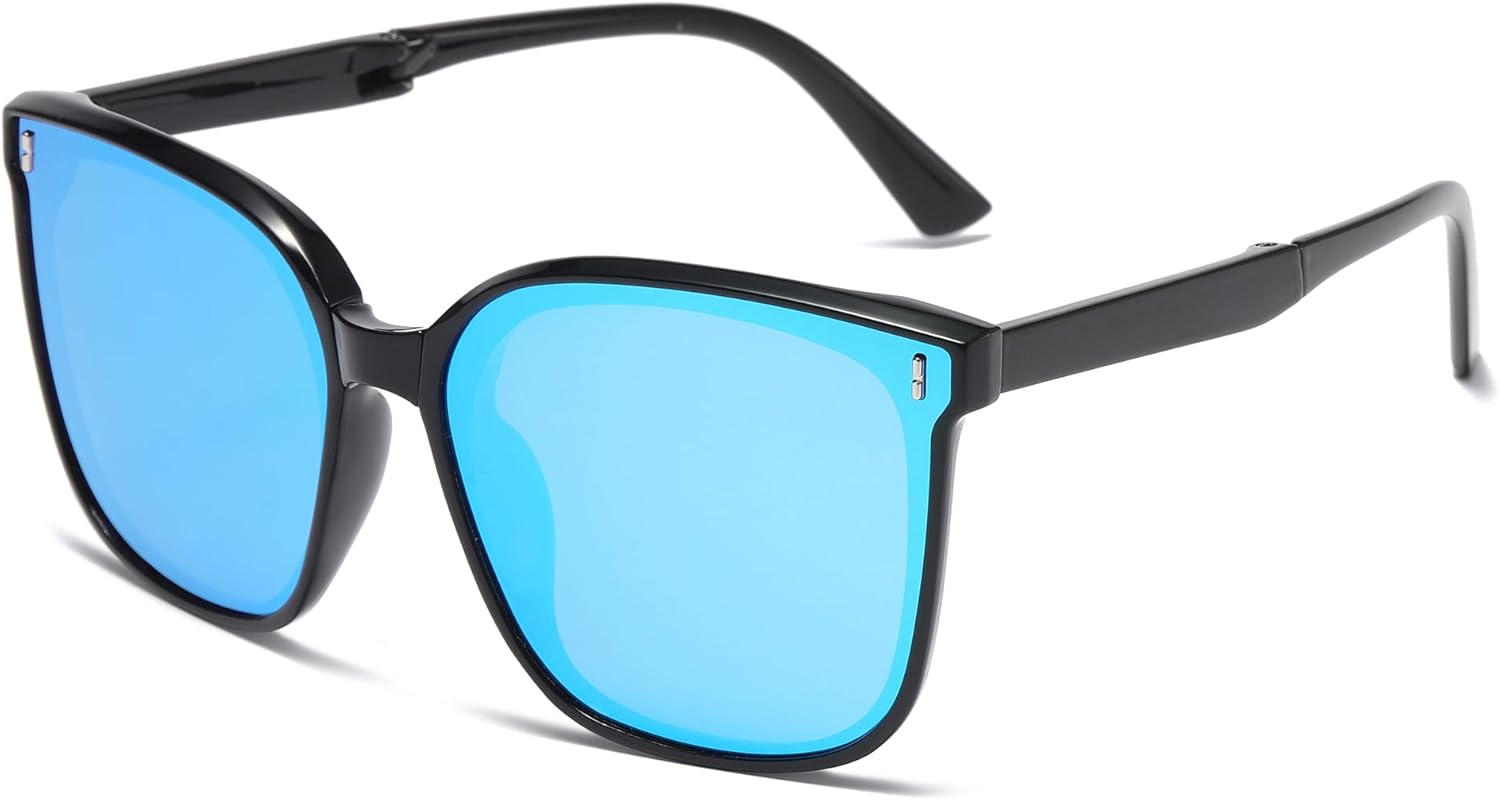 Cyxus 2024 Folding Sunglasses Polarized Color Changing foldable sunglasses Women Men Blue - Image 2