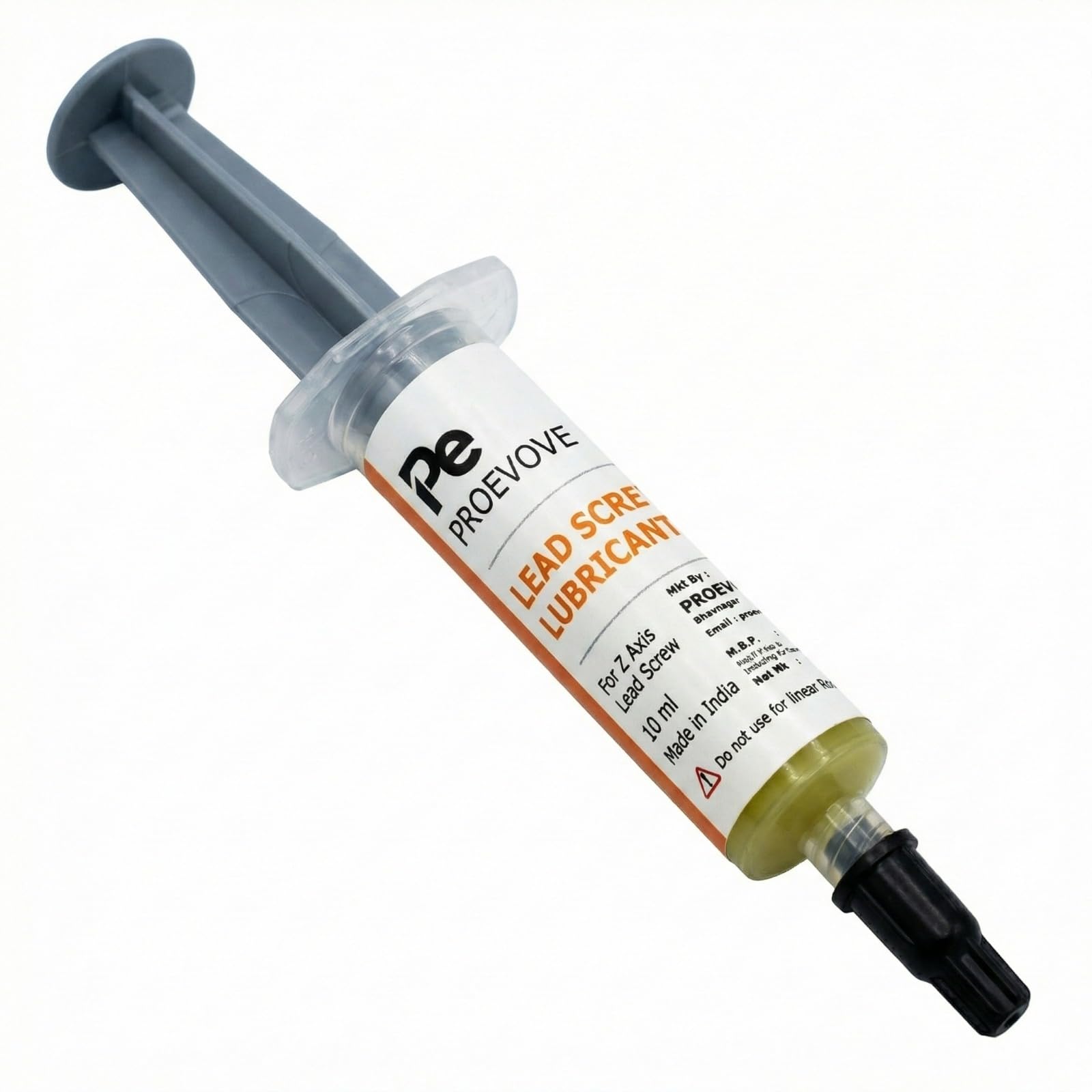 proevove lead screw lubricant for 3d printer z axis ptfe based lubricant 10ml syringe made in india for lead screw maintenance not for linear rods pack of 1
