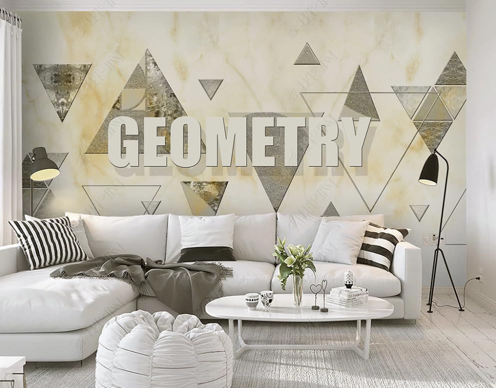 Papier peint intissé blocs géométriques grand format pour décoration murale
