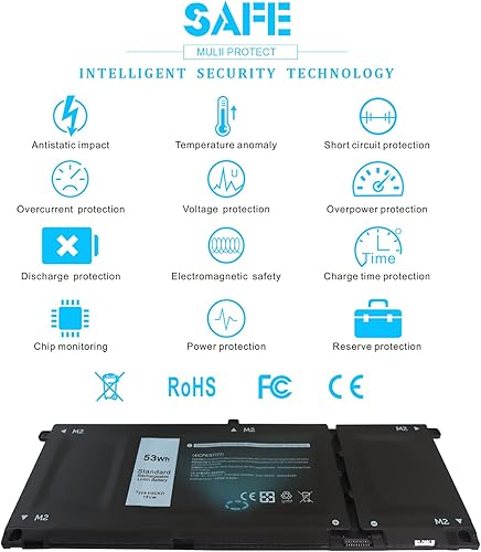 Miniatura 7 de Batería de 53 Wh H5CKD de 15 V para Dell Inspiron 5300 5301 5401 5402 5408 5409 5501 5502 5505 5508 5509 5400 5406 7405 7300 7306 7500 7506 2 en 1