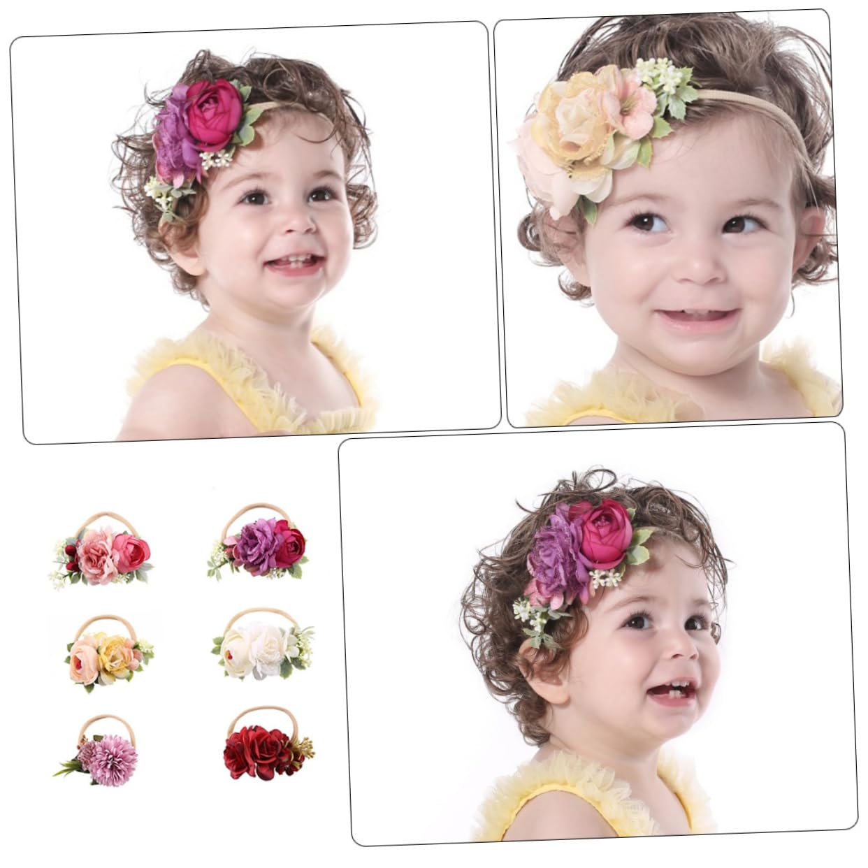 minkissy 12stücke Teiliges Bunte Mädchen-haarbänder Mit Dekorativen Kunstblumen Elastische Haaraccessoires Für Kleinkinder Für Fotografie Partys Und Besondere Anlässe