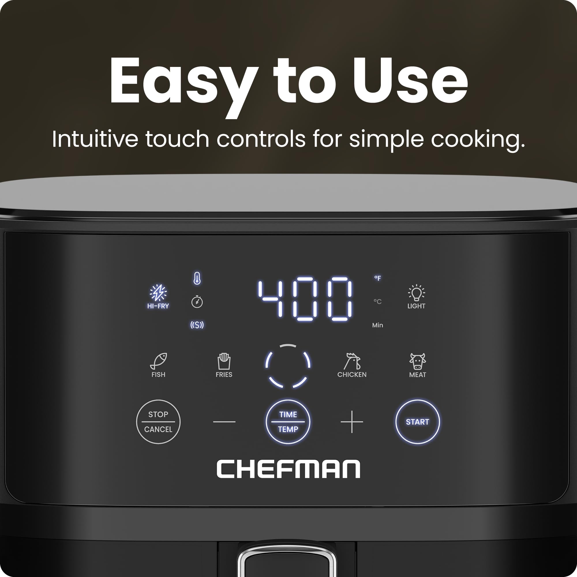 Chefman Air Fryer – 6 QT Compact Airfryer for Quick & Easy Meals, Features Hi-Fry Technology for Extra Crisp, Easy-View Window, Touch Controls with 4 Presets, Nonstick & Dishwasher Safe Basket - Black view 4