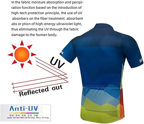 Miniatura 7 de Conjunto de ropa de ciclismo para hombre, camisetas de ciclismo de carretera + pantalones cortos de secado rápido con cremallera completa
