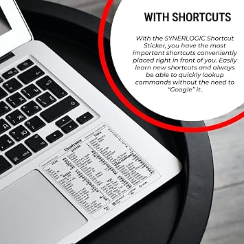 Synerlogic for Adobe Illustrator Quick Reference Keyboard Shortcut Sticker for Any MacBook or Windows PC (Clear-Black)