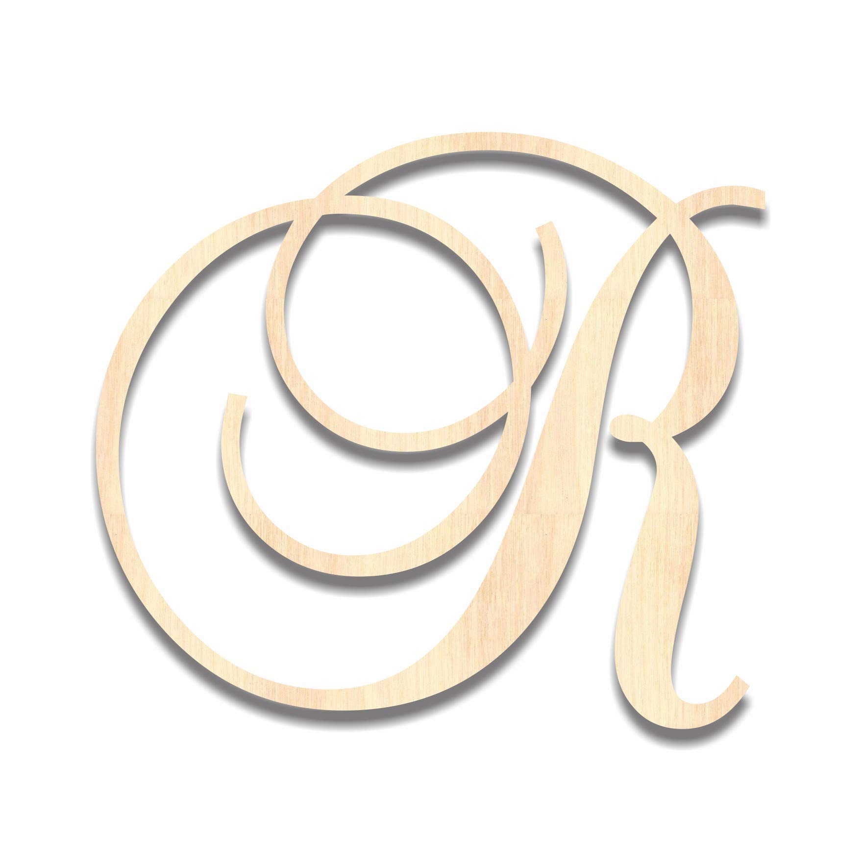 Back40LifePrecision Cut Wood Script Monogram Letter - R Medium