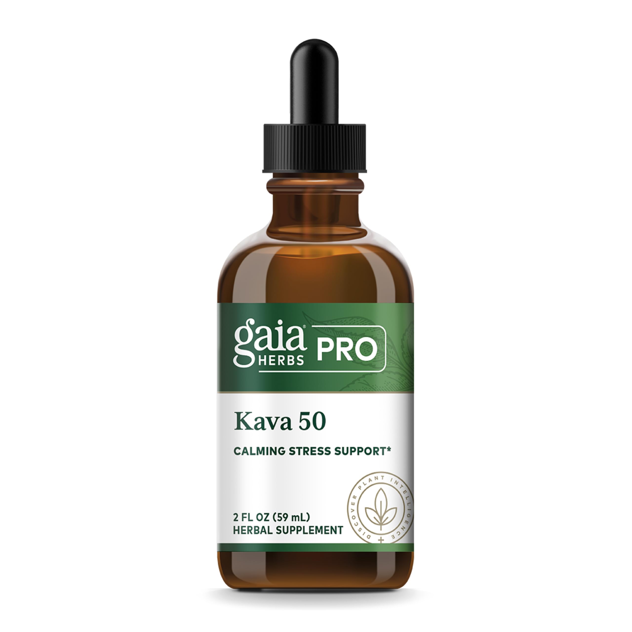 GAIA HERBS PRO Kava 50 - Calming Stress Support* - Noble Kava Extract - 50 mg Kavalactones Per Serving - Herbal Supplement - 2 Fl Oz (59 Servings)