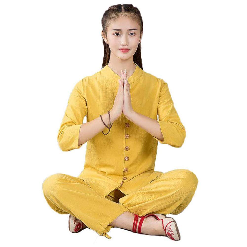 Mężczyźni i kobiety jednolite ubrania Tai Chi, Qi Gong sztuki walki Wing Chun Shaolin Kung Fu Taekwondo ubrania treningowe ubrania odzież beżowy-L
