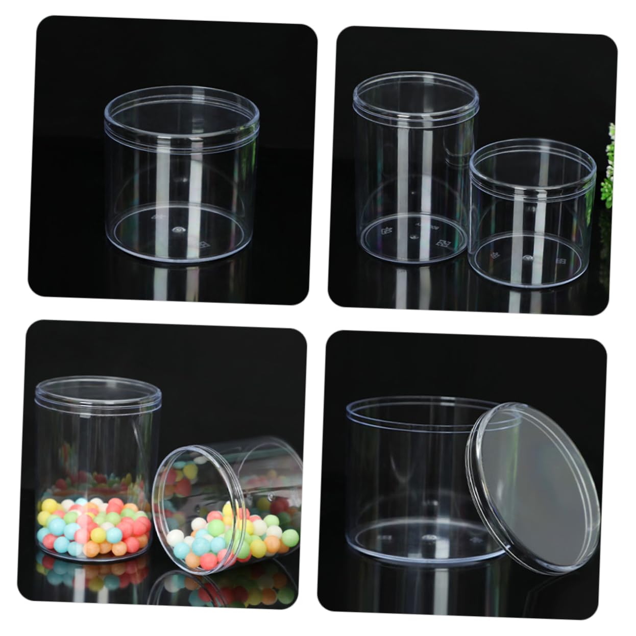 Runde Kunststoff Vorratsdosen mit Aluminiumdeckel Luftdichte Frischhaltedosen 15 Stück 400ml zur Aufbewahrung von Getreide Nüssen und Snacks für Küche