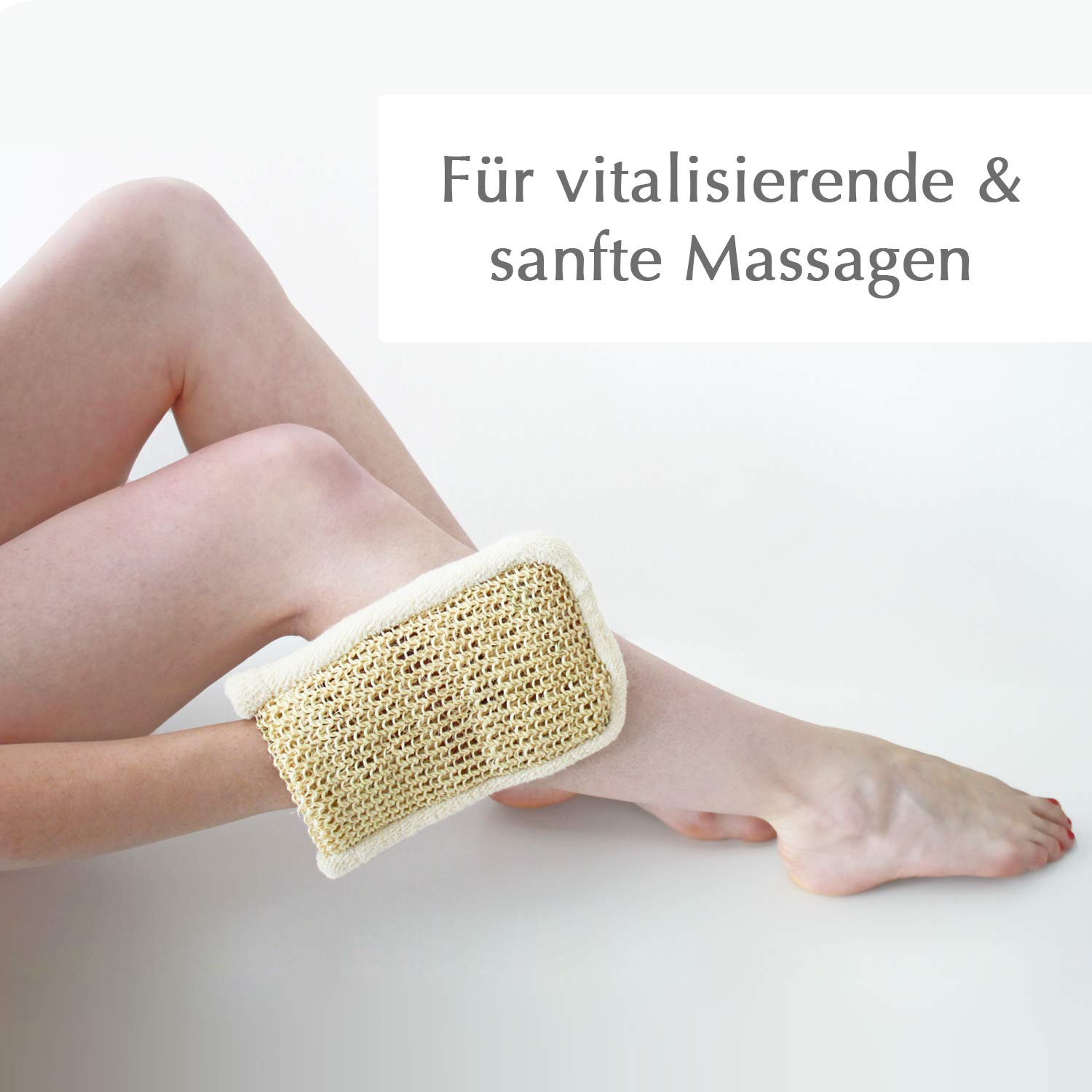 Sisal Set in Bio-Qualität. Massagegurt & Peelinghandschuh für Massagen | Für Nassmassagen & Trockenmassagen geeignet. Peeling mit Rückenschrubber & Massagehandschuh. Für Wellness & Pflege