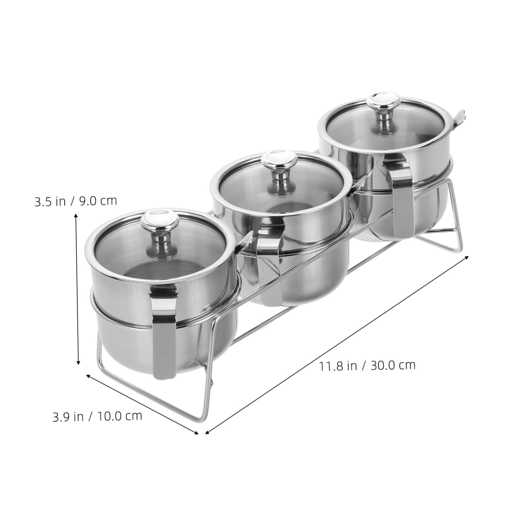 Ciieeo Caja De Condimentos De Acero Inoxidable Tarros De Especias Con Cuchara Para Cocina Dispensador De Especias Recipiente De Azúcar Caja Para Condimentos