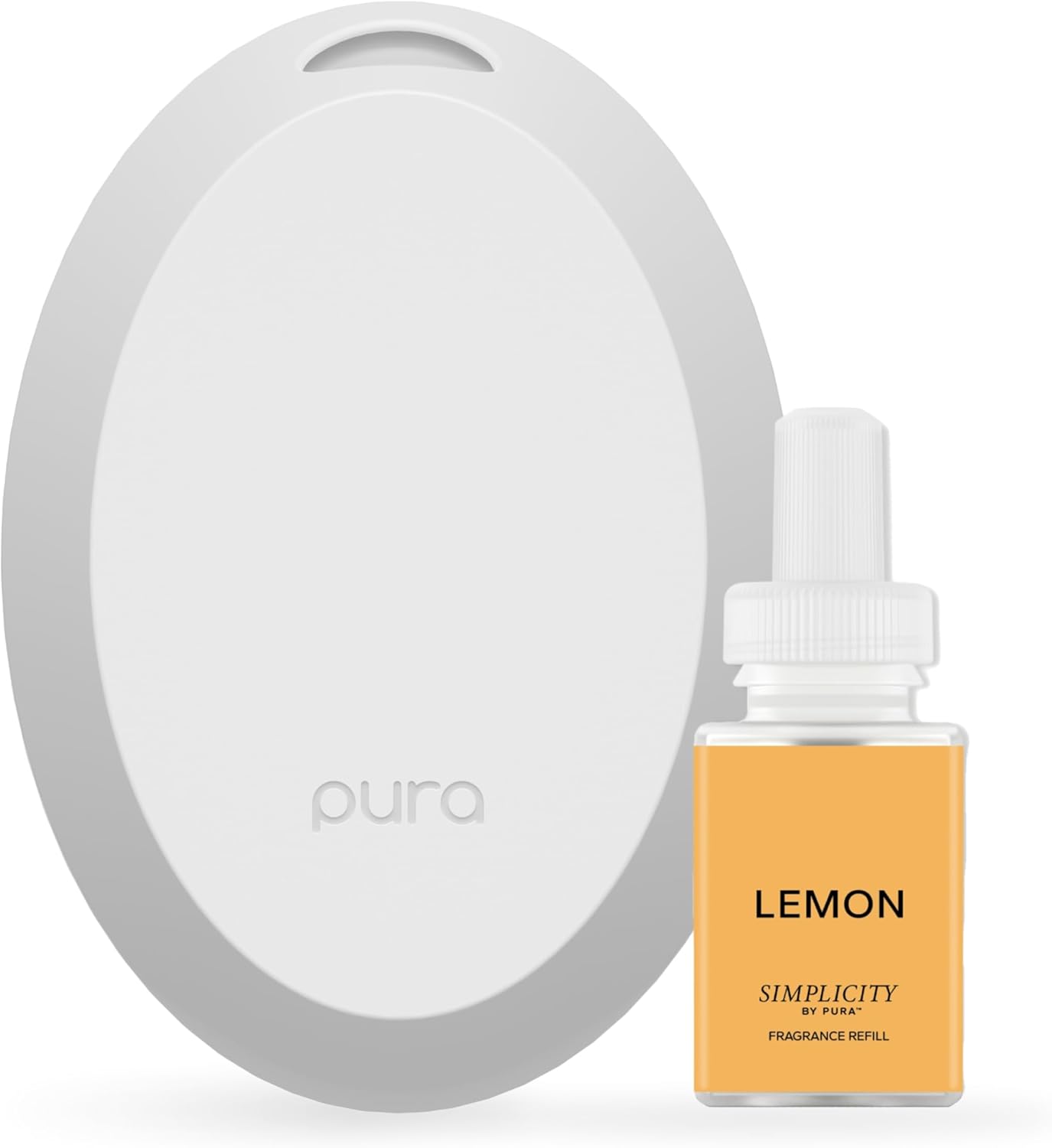 Pura Mini Smart Fragrance Diffuser for Small Spaces Adjustable Smart Home Device with LED Light & Automatic Vial Detection – Includes 1 Scent Refill; Lemon Pura Mini Smart Fragrance Diffuser for Small Spaces Adjustable Smart Home Device with LED Light & Automatic Vial Detection – Includes 1 Scent Refill; Lemon