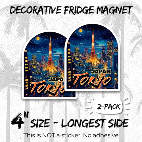 Imanes decorativos Tokyo Japón 4 pulg. pack 2 miniatura 2