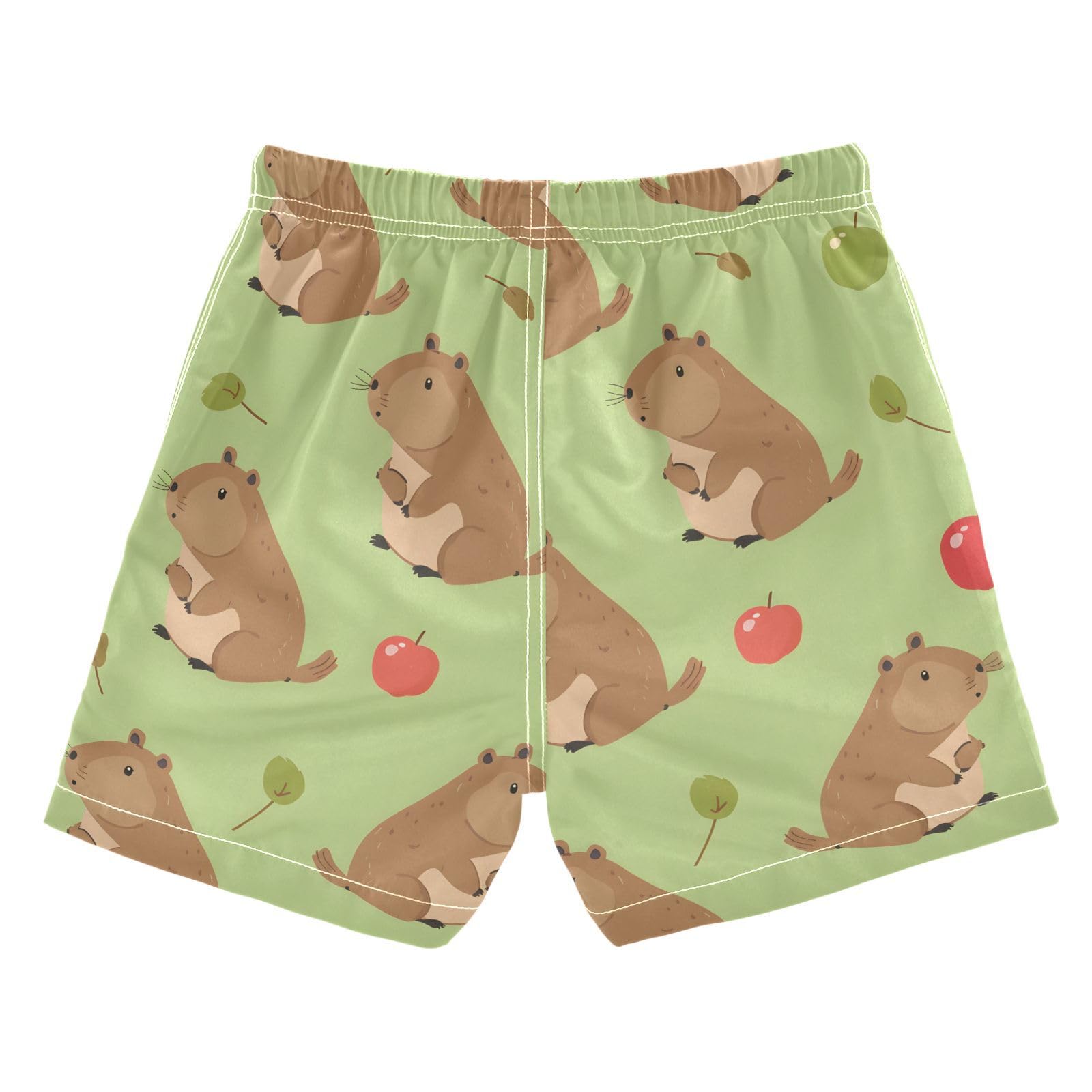 Capybara Red Fruit A Boys Swim Trunks Toddler Shorts Swimwear Boardshorts
