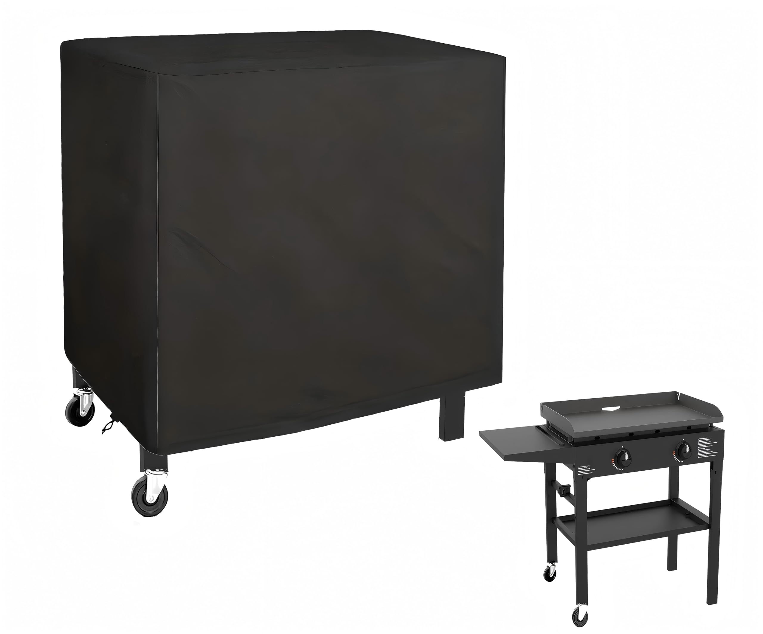 Azatemgo copertura per barbecue da esterno in tessuto oxford 420D, impermeabile, antipolvere, antivento, per Keter Carrello Barbecue(100 x 65 x 90 cm)
