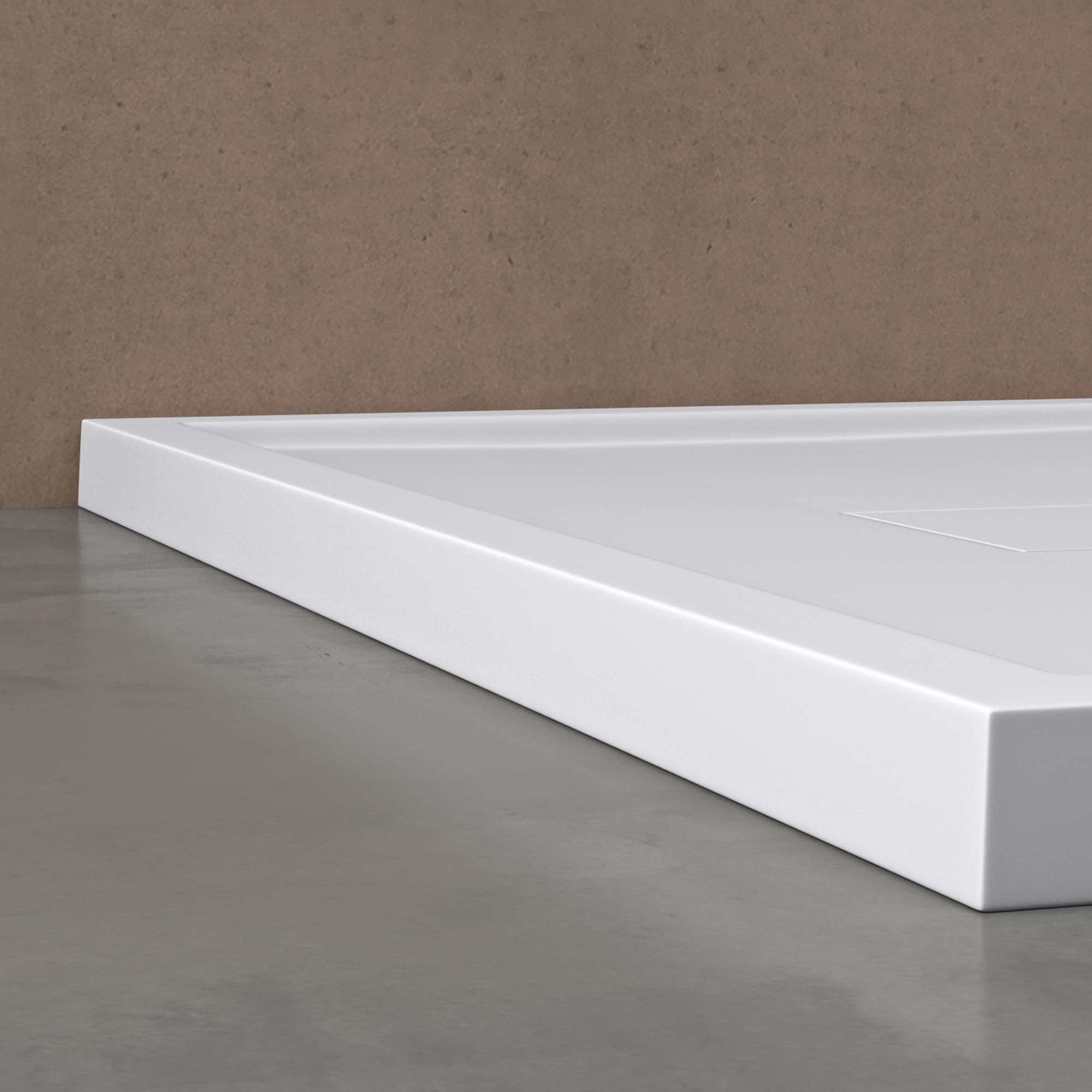 doporro Duschtasse Duschwanne 90x120x4 aus Mineralguss in Weiß Rechteckig