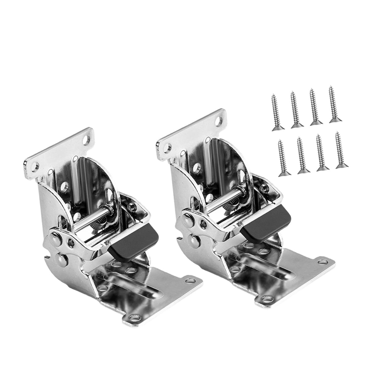 Padgcnor Silver Folding Hinge 2X Furniture Leg Hinges Folding Accessory 0-90-180 Degree Simple Assembly Multifunctional Lock Extension Support Self Locking(Silver)