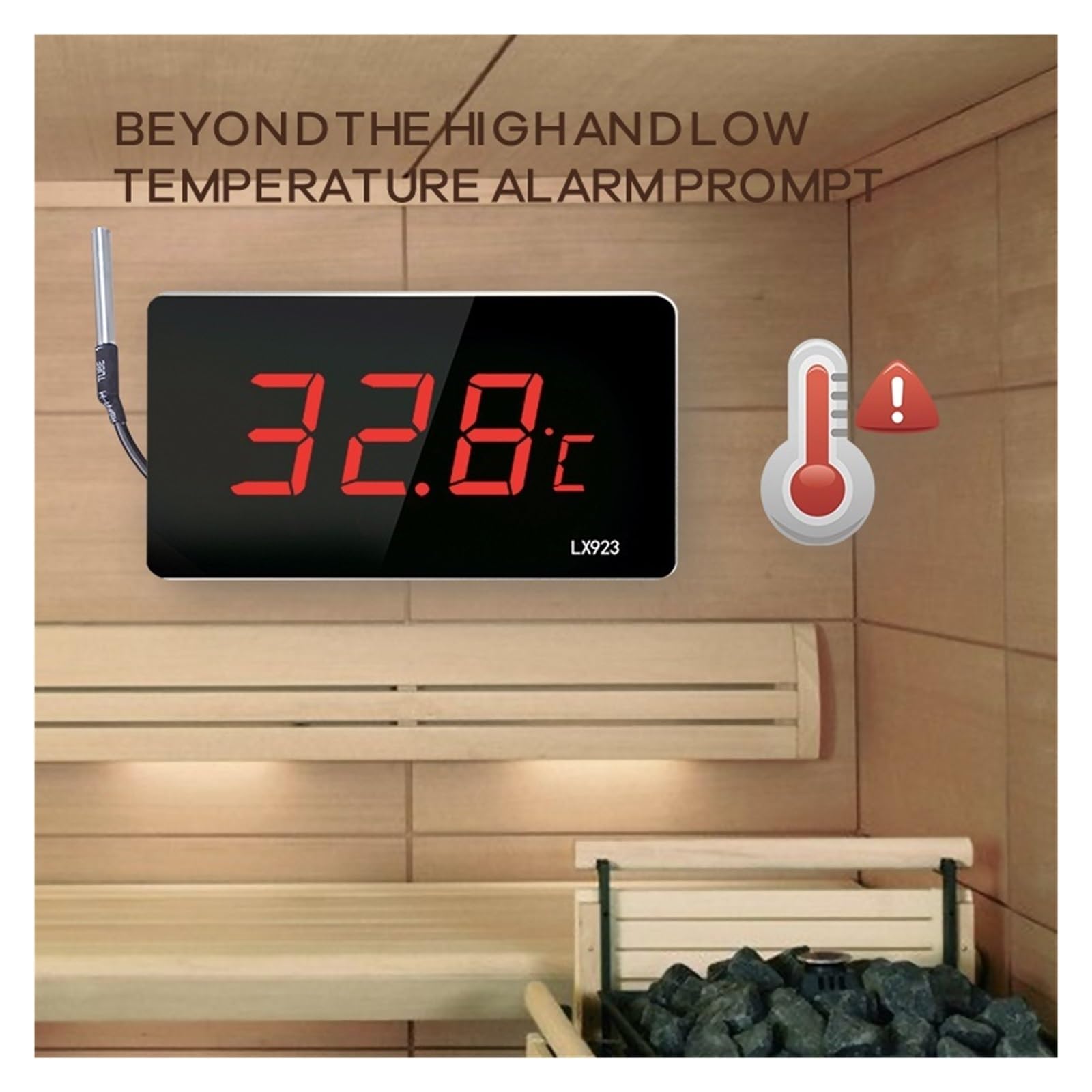 Termómetro For Acuario con Pantalla LED Y Sonda Impermeable, Ideal For Medir La Temperatura De Acuarios, Peceras Piscinas Al Aire Libre