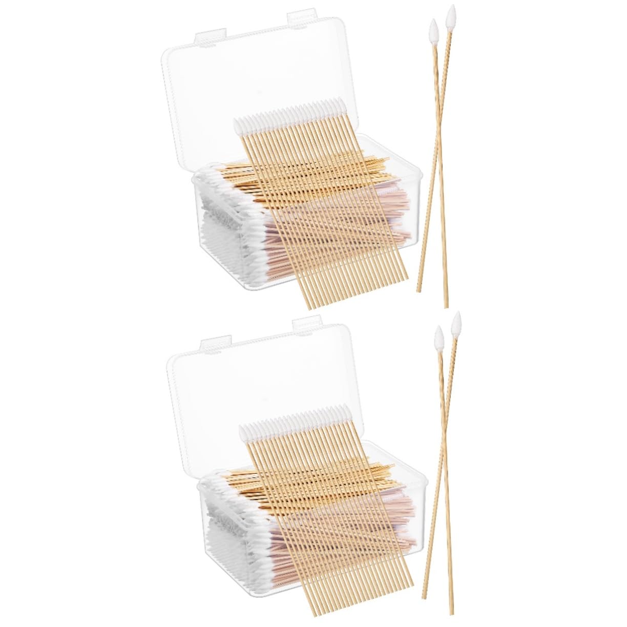 2 set Bastoncini Di Cotone Di Precisione Bastoncini Di Cotone Con Punta Tamponi Per La Pulizia Delle Unghie Applicatore Detergente Tamponi Per Il Trucco Delle 500 pezzi*2