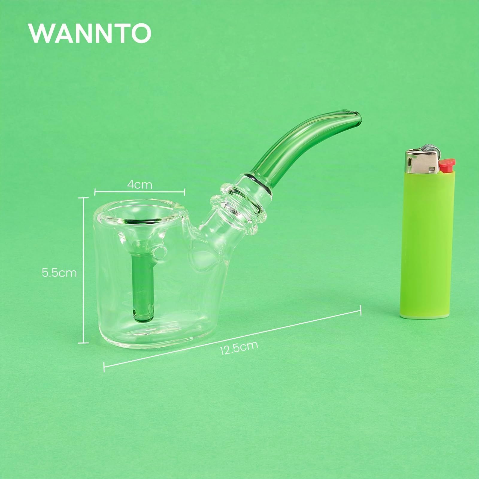 Glas 2-in-1 Tabakpfeife und Mini-Bong Wasserpfeife, 15,5 cm langlebiger Borosilikat-Bong mit Aufbewahrungsbox