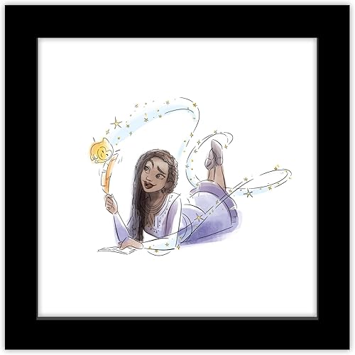 Trends International Gallery Pops Disney Wish - Póster de pared de Asha y Star City of Lights, 12.00 x 12.00 pulgadas, versión de marco negro