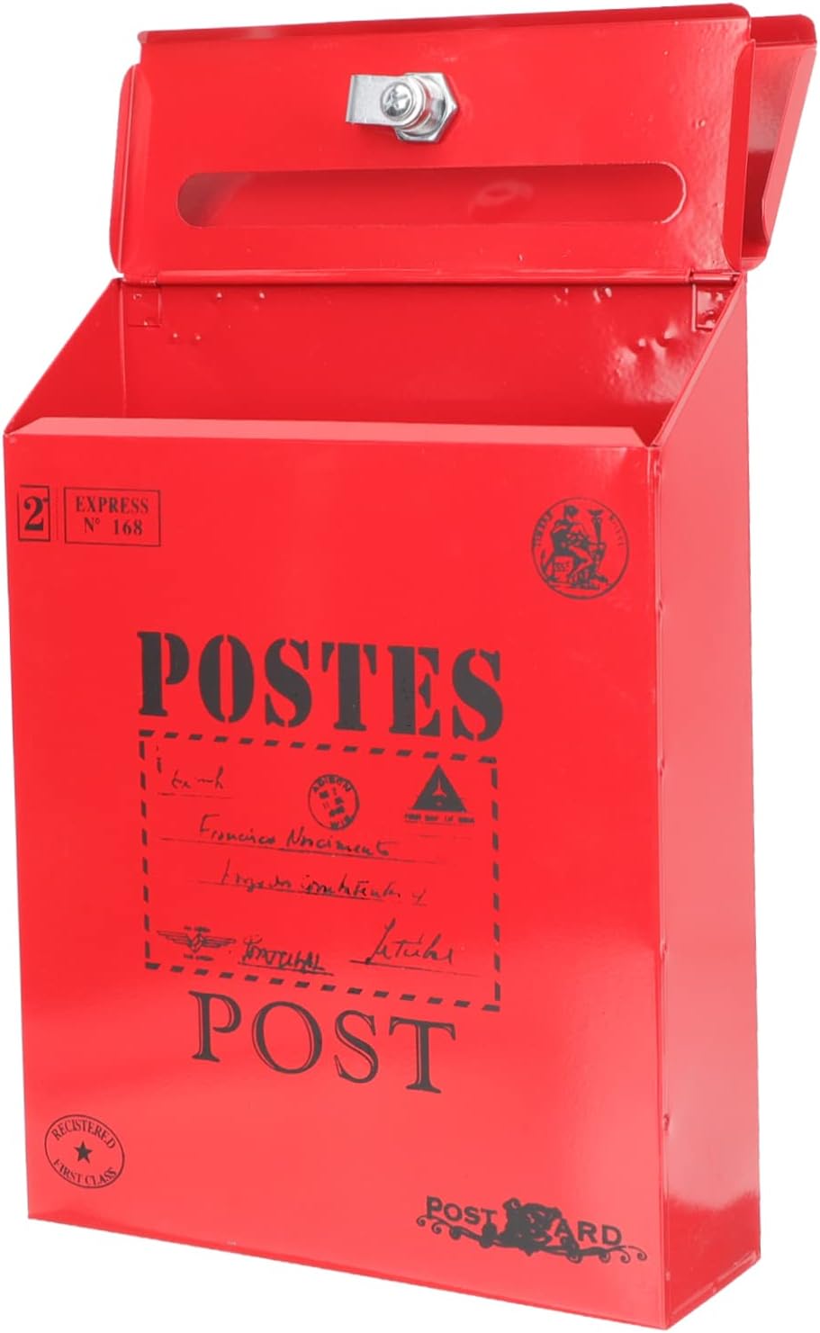 Iron Vintage Suggestion Box Locking Mailbox Wall Mount Outdoor Letter Box