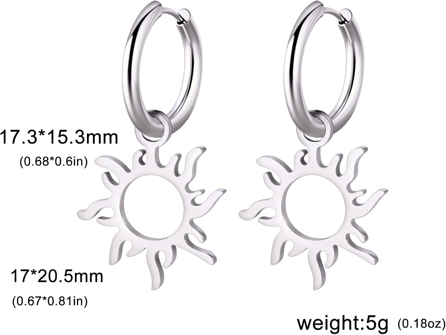 KKJOY Stainless Steel Hoop Earrings Drop Dangle Earrings Jewellery Gifts for Women - Image 3