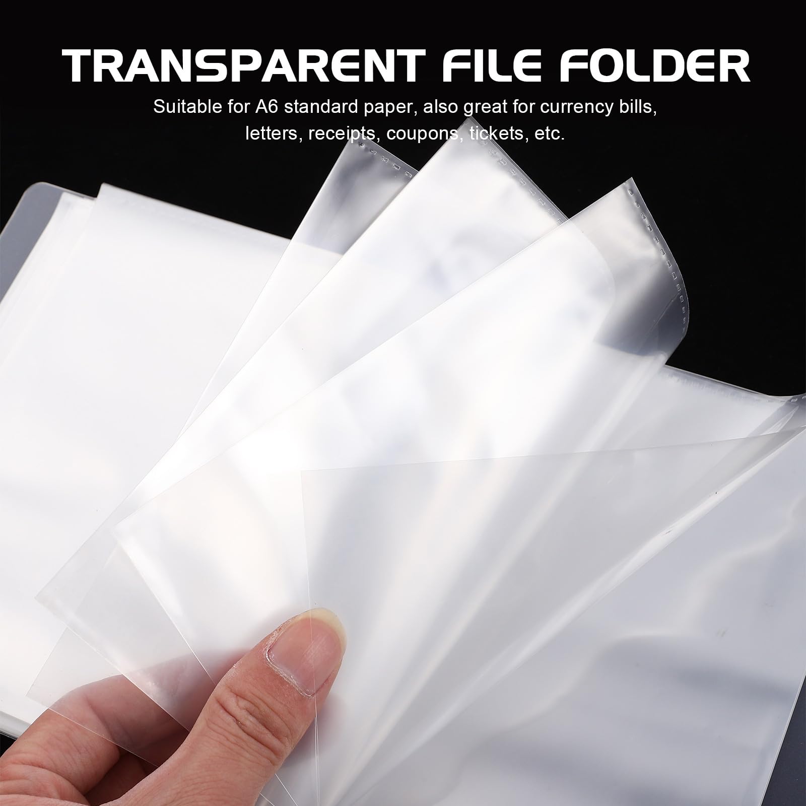 BESTYASH Cartellina Portadocumenti Trasparente A6 in Plastica Pp 4 Tasche Multiple per Ufficio, Custodia e Organizer Multipurpose per Biglietti e Documenti