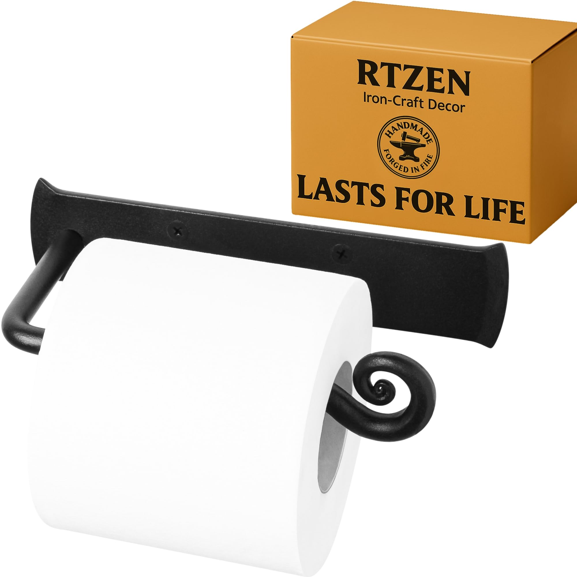 RTZEN Bathroom Toilet Paper Holder Handcrafted Wrought Iron Home Decor — Amazon image 13