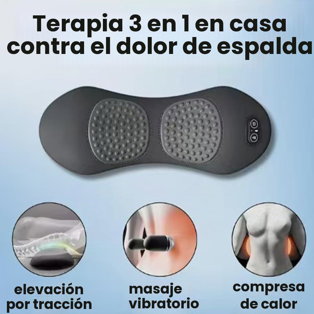 Theraback 3 en 1 terapia trasera, Theraback Masajeador de vibración de tejido profundo, masaje portátil de triple fusión casera para cintura, cuello y hombro (Gray)