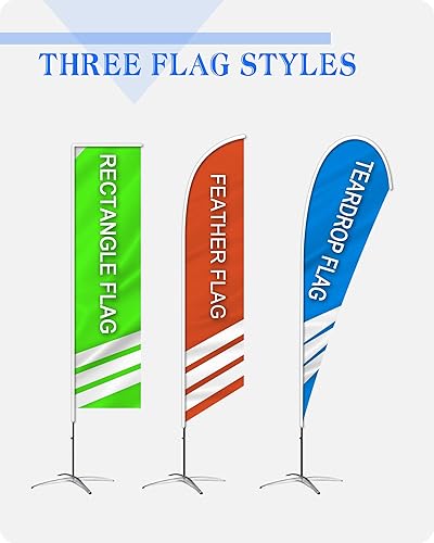 Miniatura 4 de Bandera de plumas personalizada, banderas publicitarias de poliéster para exteriores, letreros personalizados de doble cara, 65.35 x 29.53 pulgadas,