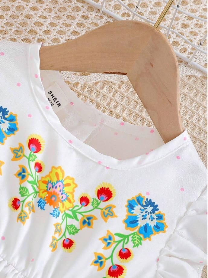 Image of SHRIMATE Apparels Summer Dress for Baby Girl /Frocks for Baby Girl /Baby Frocks Girl Poly Rayon /Casual Dress Short Flutter Sleeve