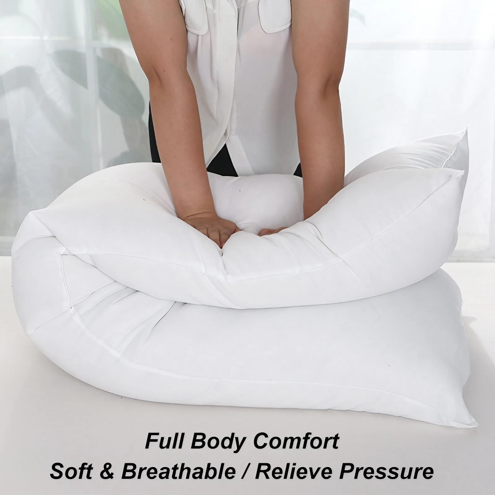 Almohada Embarazada Larga Dormir Almohada de Lado Cilíndrica Embarazo Relleno Suave Algodón PP Microfibra Apoyo Cuerpo Descanso Comfort Maternidad(60 x 180 cm (1.97 x 5.91 ft))