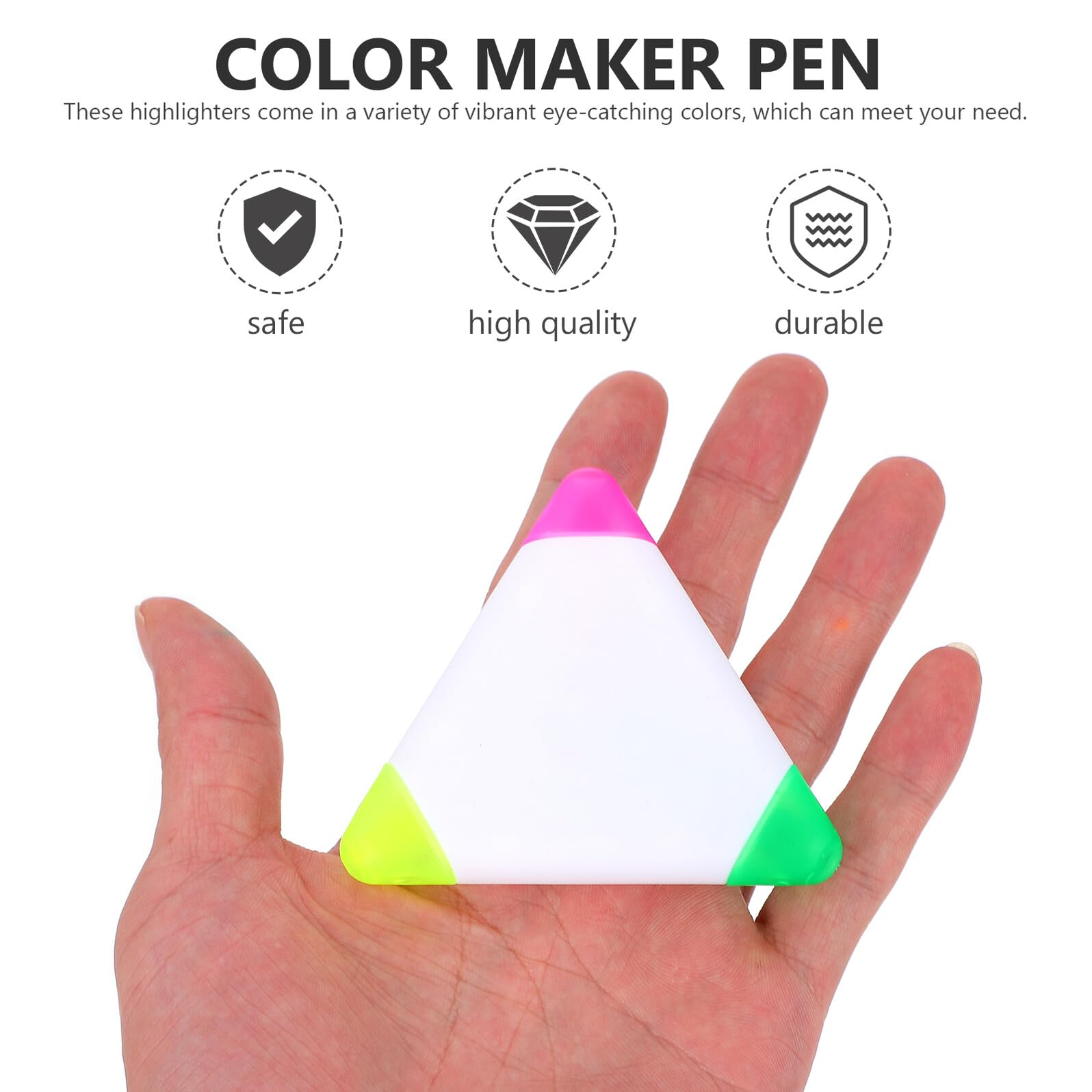 Tofficu 30 Pezzi Evidenziatori Triangolari Ergonomici Penne Fluorescenti Quick Dry per Studio e Ufficio Punta Resistente e Sbavatura per Scuola e Casa