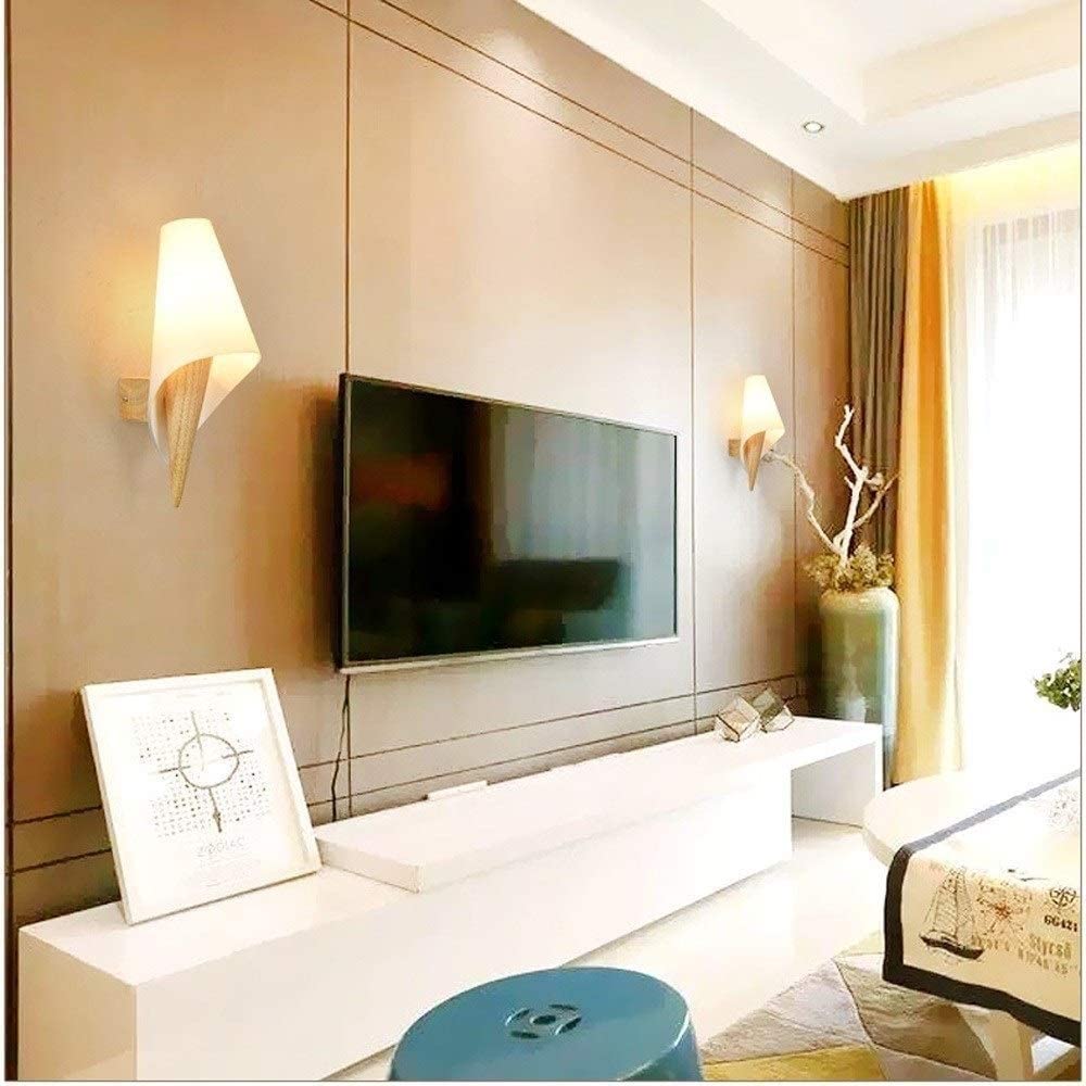 XANAYXWJ Lampada dimmerabile azionata da Applique da Parete in Legno con Telecomando, Senza Fili e apparecchio cablato, Decorazione Artistica con Torcia a Luce diffusa per corridoio della Camera da