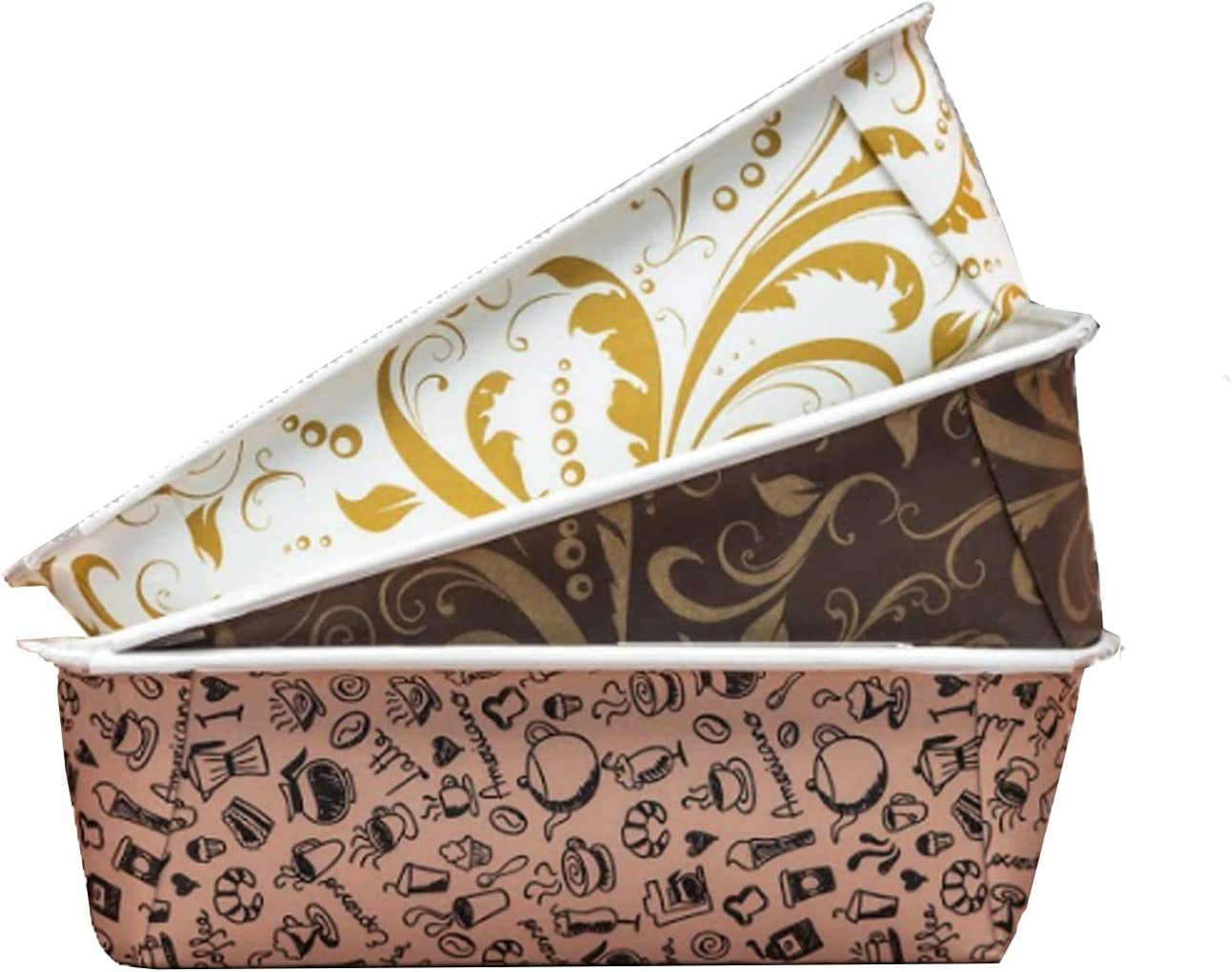 25Packs Disposable Paper Loaf Pan, Disposable Paper Baking Loft Mold, Elegant Pan Supplies for Baking Bread, Small Meatloaf, Bundt Cake Microwave Oven Freezer Safe