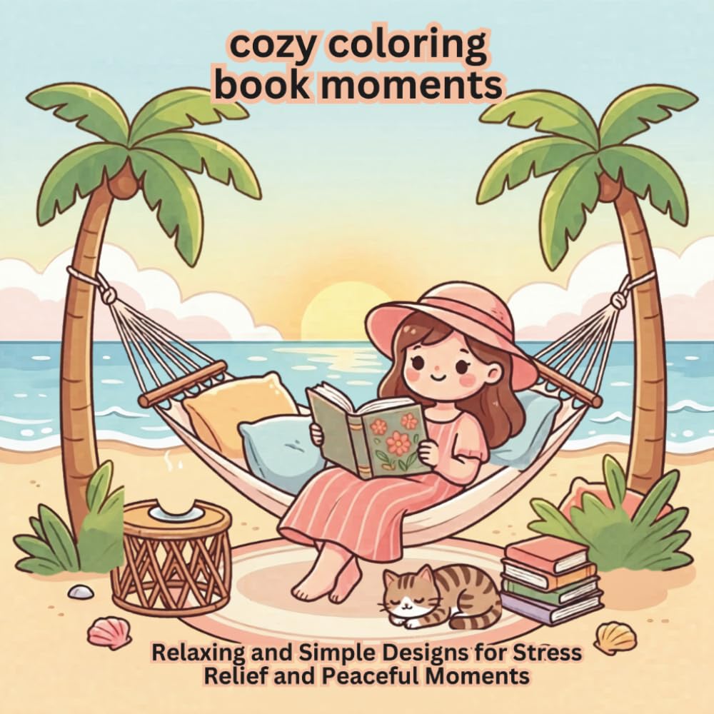 COZY COLORING BOOK MOMENTS: Relaxing and Simple Designs for Stress Relief and Peaceful Moments