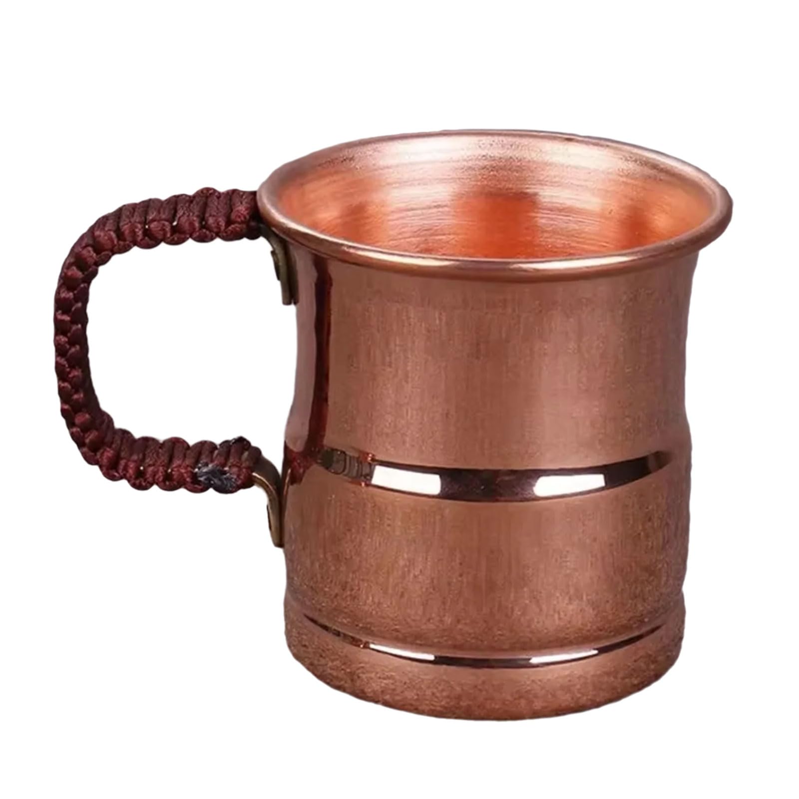 SHINLHUA Multipurpose Purer Copper Drinking Vessel for Milk Woven Handle Drinkware Comfortable Grip Beverage Cup Purer Copper Mug