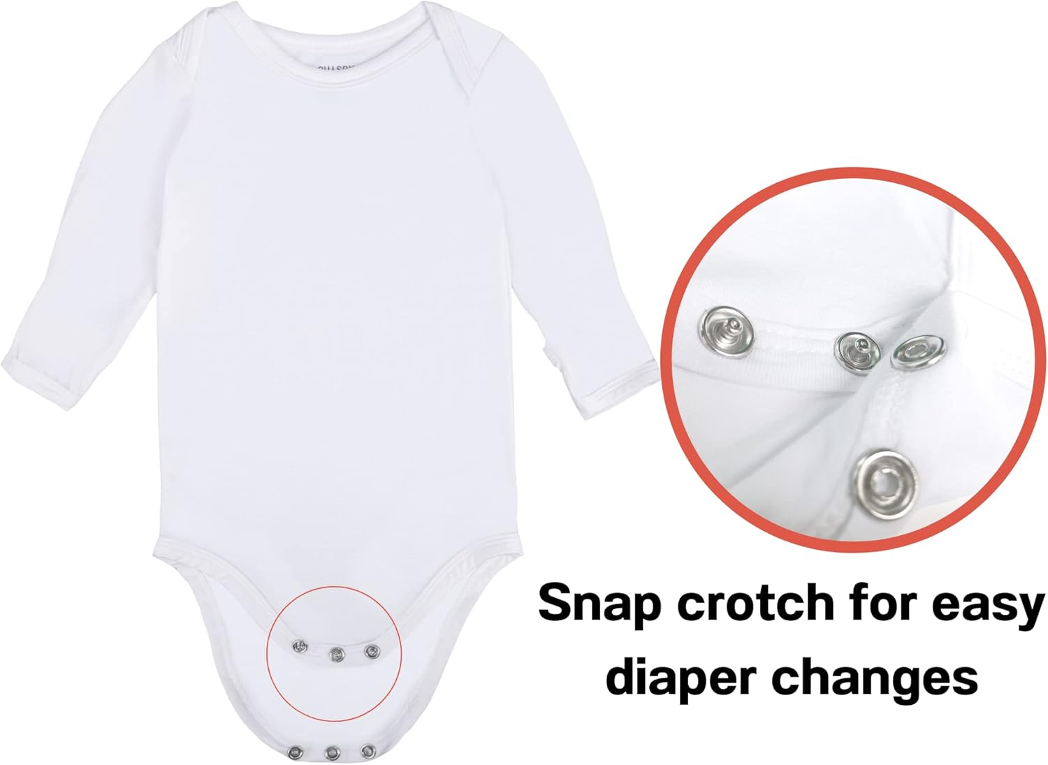 GUISBY Unisex Baby Rayon of Bamboo Snap Bodysuits, Long Sleeve with Mittens Cuffs Bodysuit - Image 4