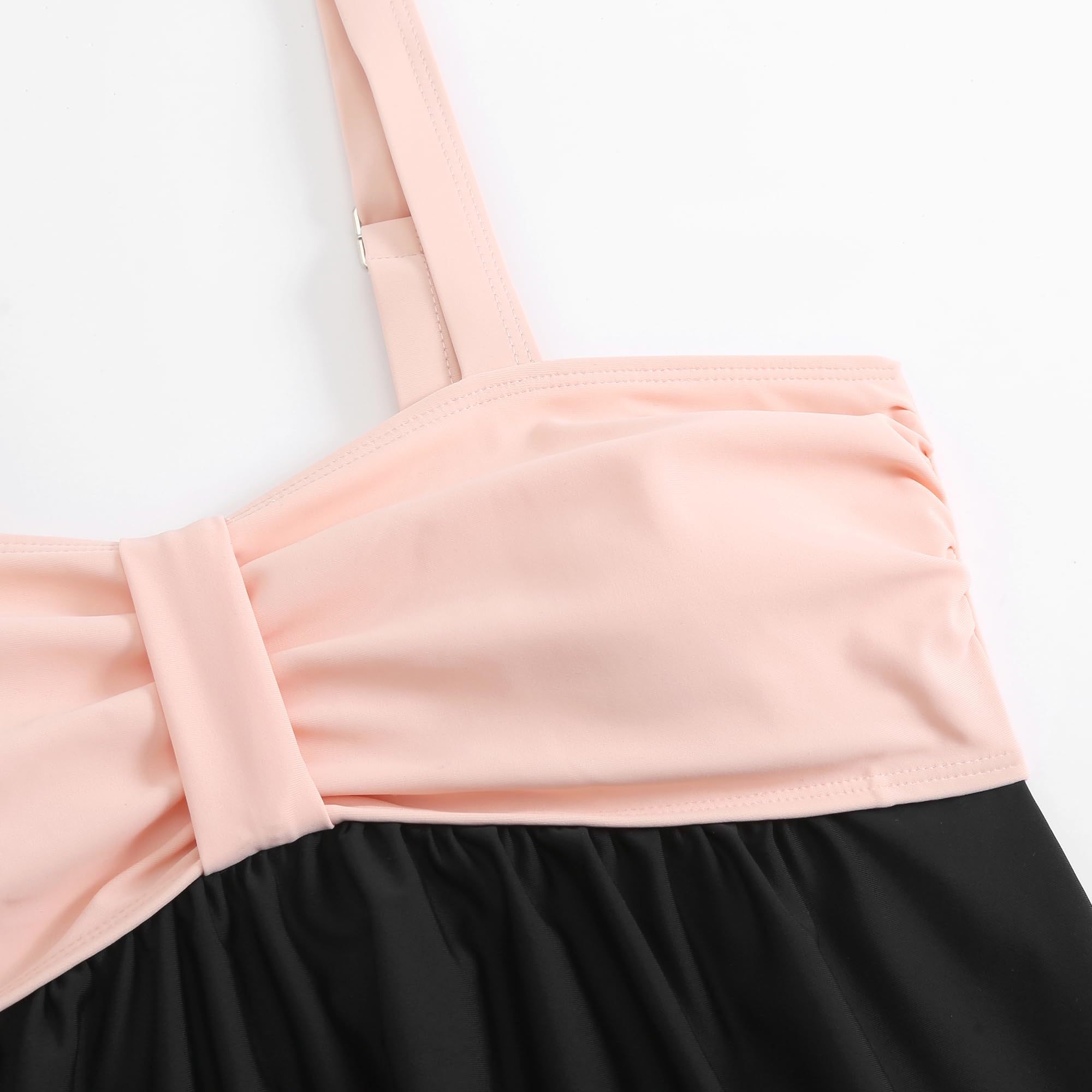 LA ORCHID Damen Zweiteiliger Badeanzug für Urlaub bademode bauchweg Tankini große größen high Waist Tankini Push up