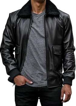 Mens G-1 Fur Collar US Navy Flight Distressed Brown Aviator