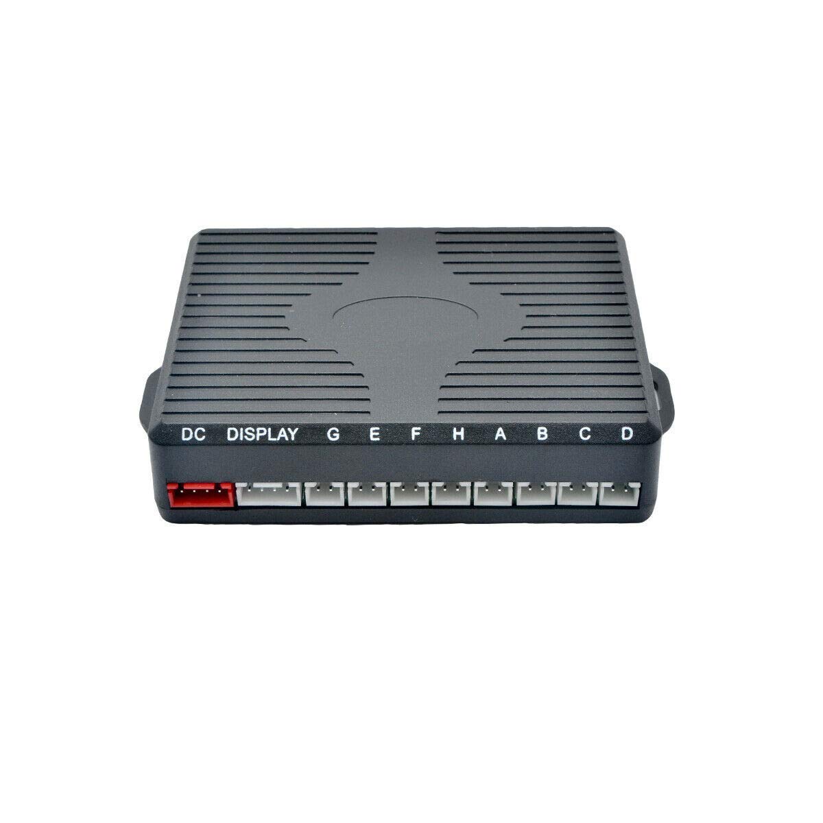 Riloer Kit de Sistema de Detección de Radar de Marcha Atrás para Coche, Pantalla LCD Digital + 6 Sensores de Marcha Atrás de Visión Trasera + Caja de Control Digital, con Mensaje de Alarma
