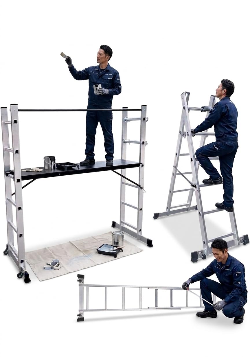 Amazon.co.jp: 洗車台 足場台 脚立 はしご 作業台 3段階高さ調節 (46cm 