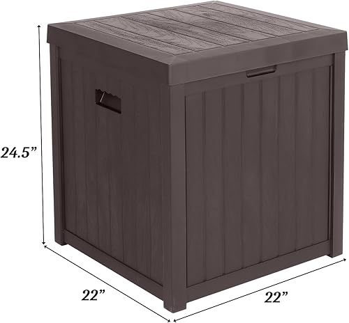 Miniatura 2 de VINGLI Caja organizadora mediana de 51 galones, caja de almacenamiento de resina para muebles o herramientas de patio, caja contenedor con cerradura