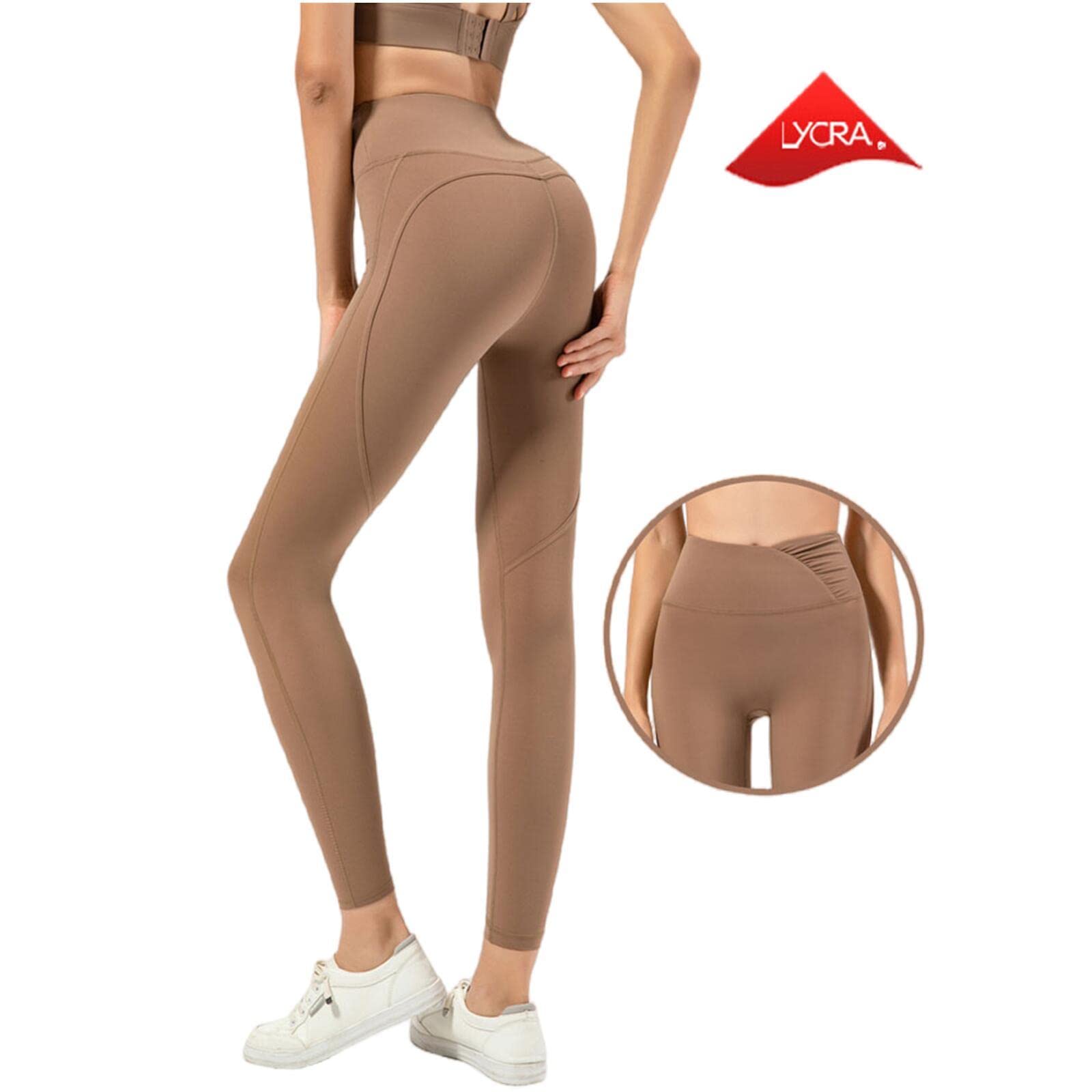 TsoLay Spodnie do jogi damskie spodnie do jogi z wysokim stanem, bieganie, sport, fitness, joga, legginsy, legginsy do podnoszenia bioder, spodnie do fitnessu, granatowe, L