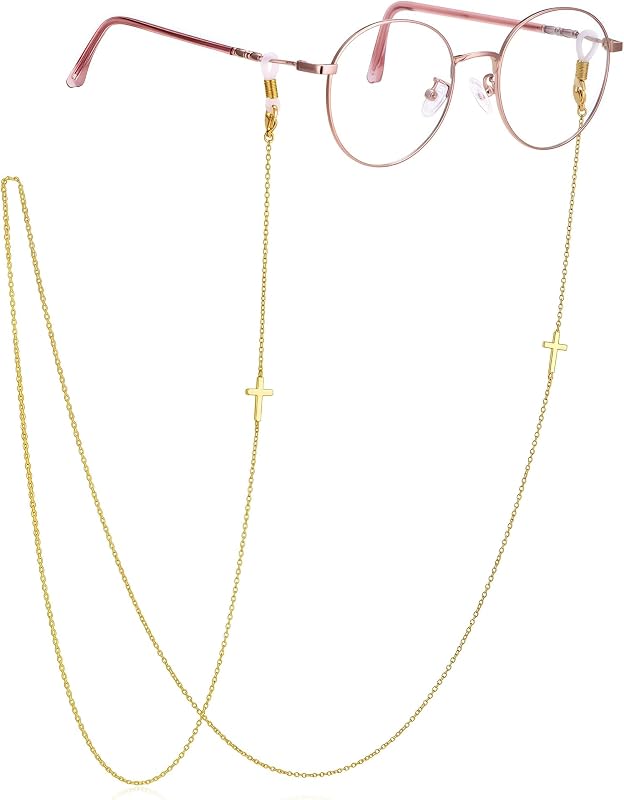 AllenCOCO Cadena para lentes, correa para lentes de sol para mujer, cadena para lentes de oro de 14 quilates, soportes para lentes alrededor del cuello