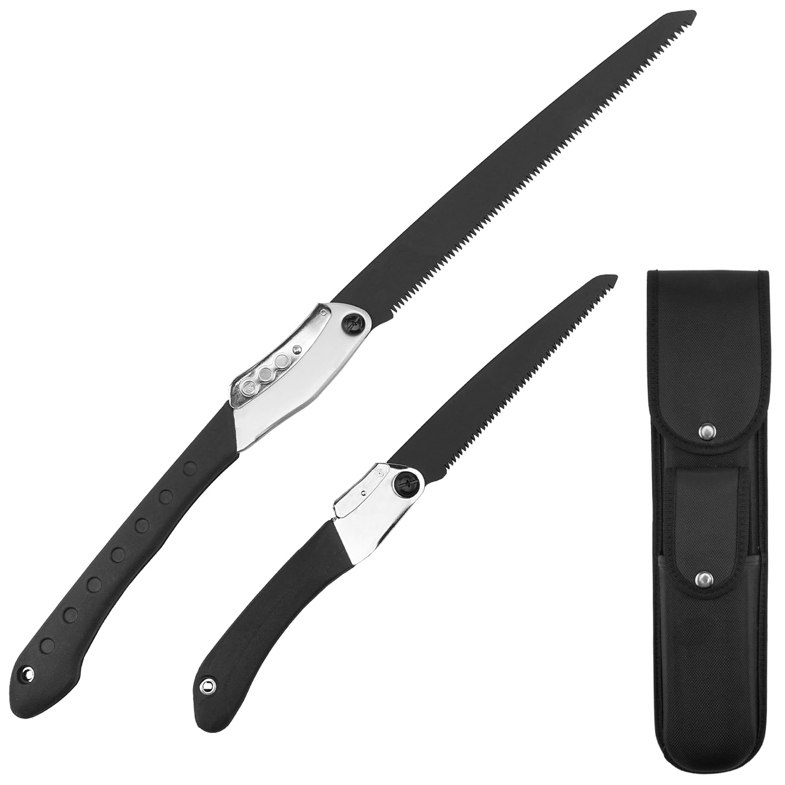 Folding Saw Set, Heavy Duty 15 Inch Extra Long Blade Hand Tool, 8.8 Inch for Trees Wood Cutting Camping Gardening Work, Hiking, Landscaping, Tree Trimming